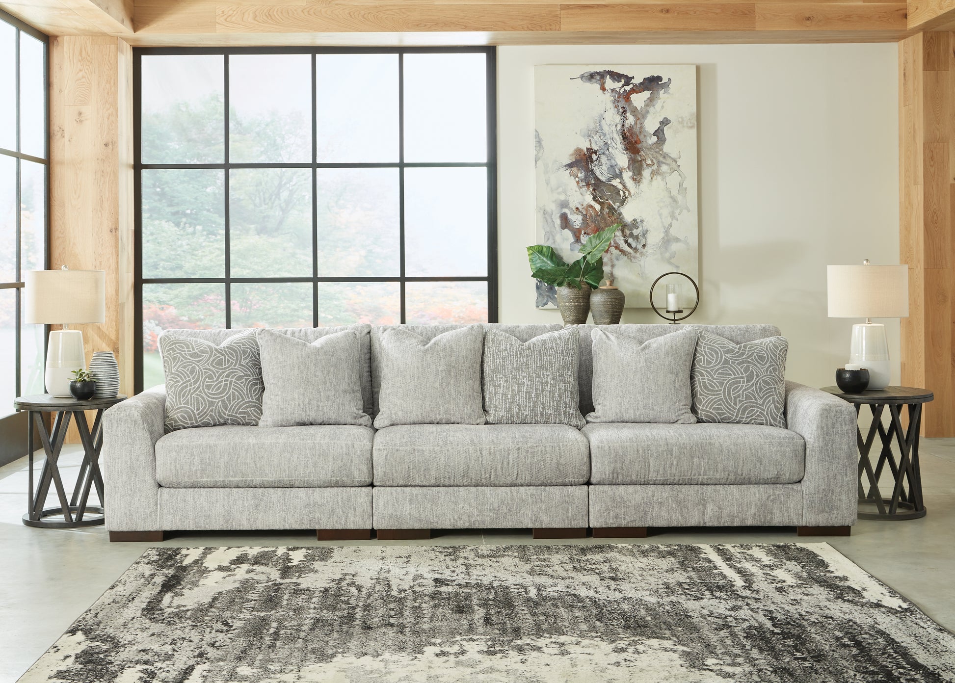 Cape Furniture Outlet - Ashley Furniture - Regent Park Sectional - RAF 6-Piece Sectional / Pewter - 14404S7