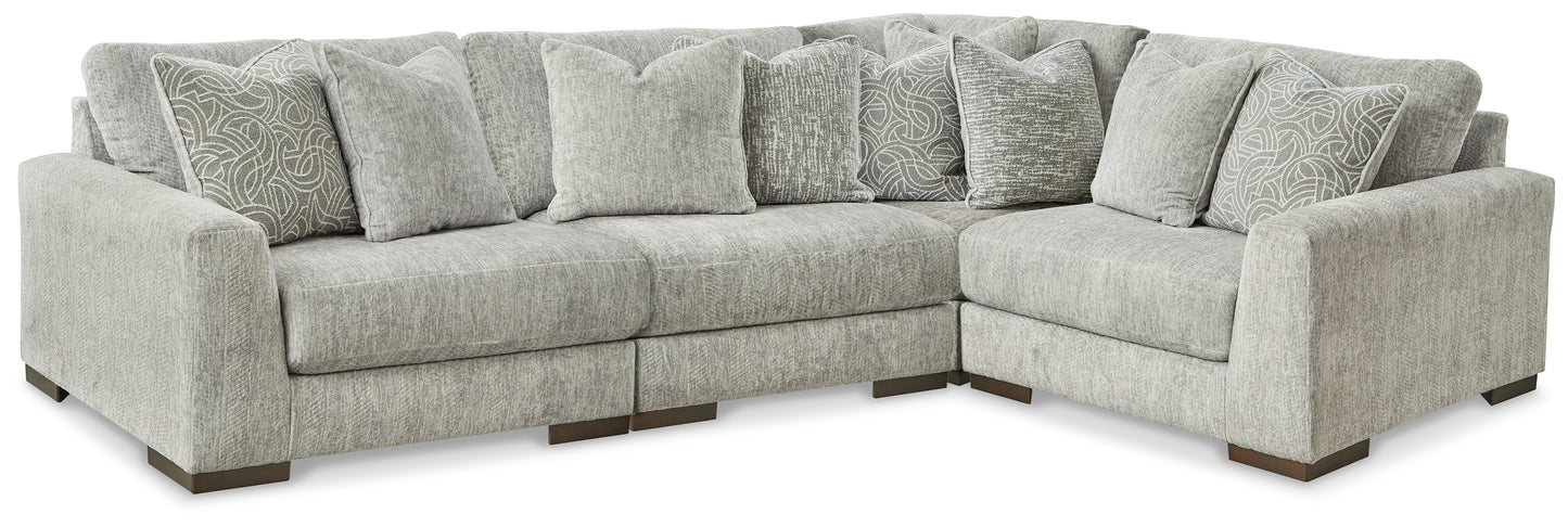 Cape Furniture Outlet - Ashley Furniture - Regent Park Sectional - RAF 4-Piece Sectional / Pewter - 14404S2