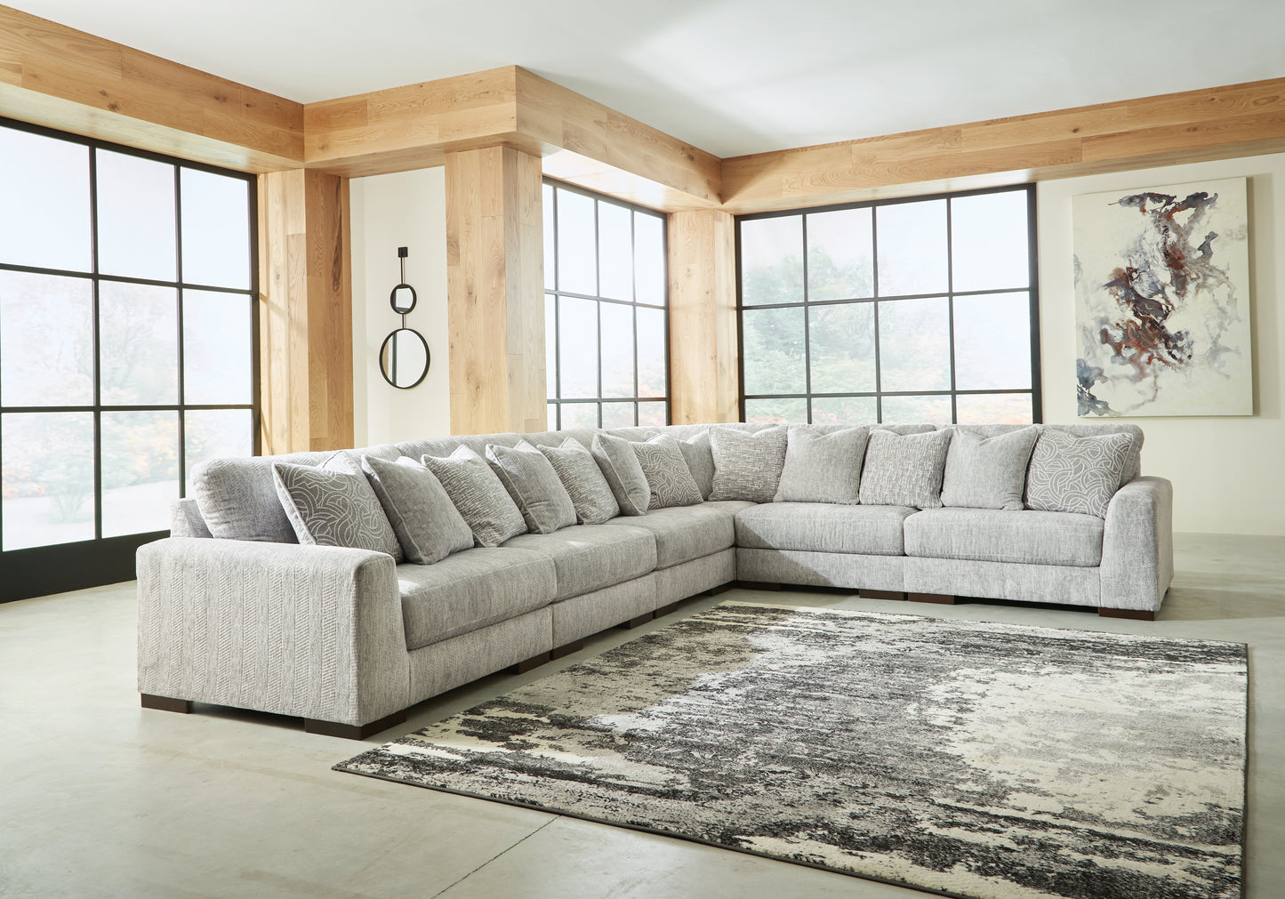 Cape Furniture Outlet - Ashley Furniture - Regent Park Sectional - RAF 6-Piece Sectional / Pewter - 14404S7