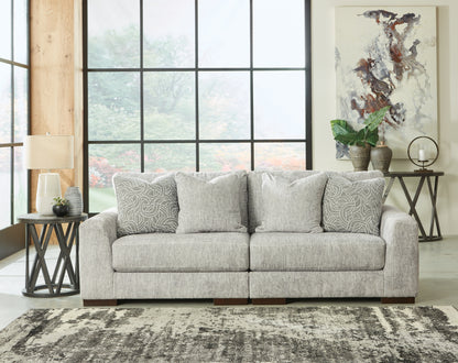 Cape Furniture Outlet - Ashley Furniture - Regent Park Sectional - RAF 2-Piece Sectional Loveseat / Pewter - 14404S4