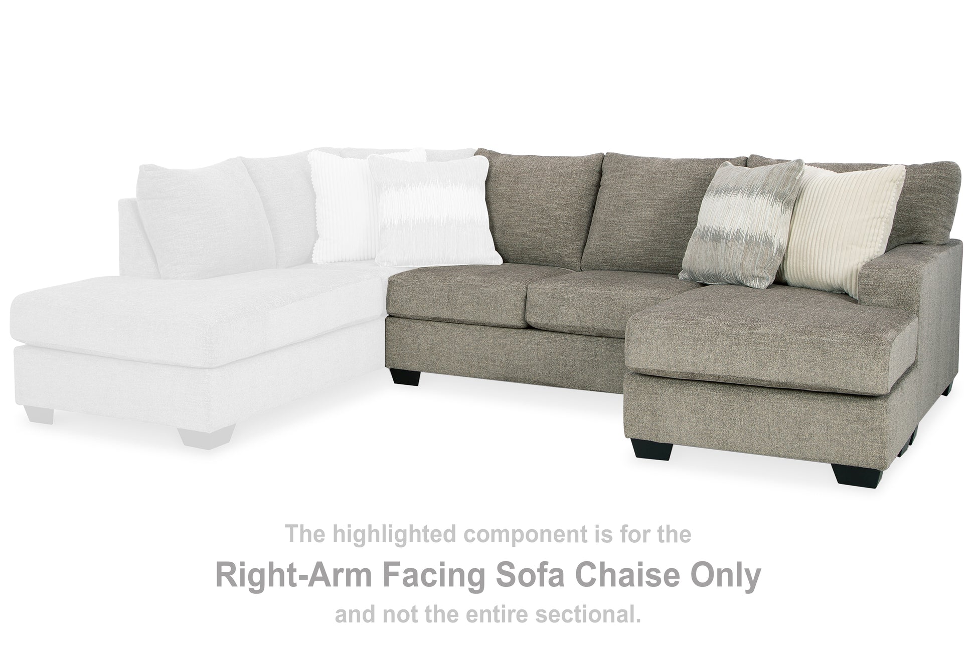 Cape Furniture Outlet - Ashley Furniture - Creswell Sectional - RAF Sofa Chaise / Stone - 1530503