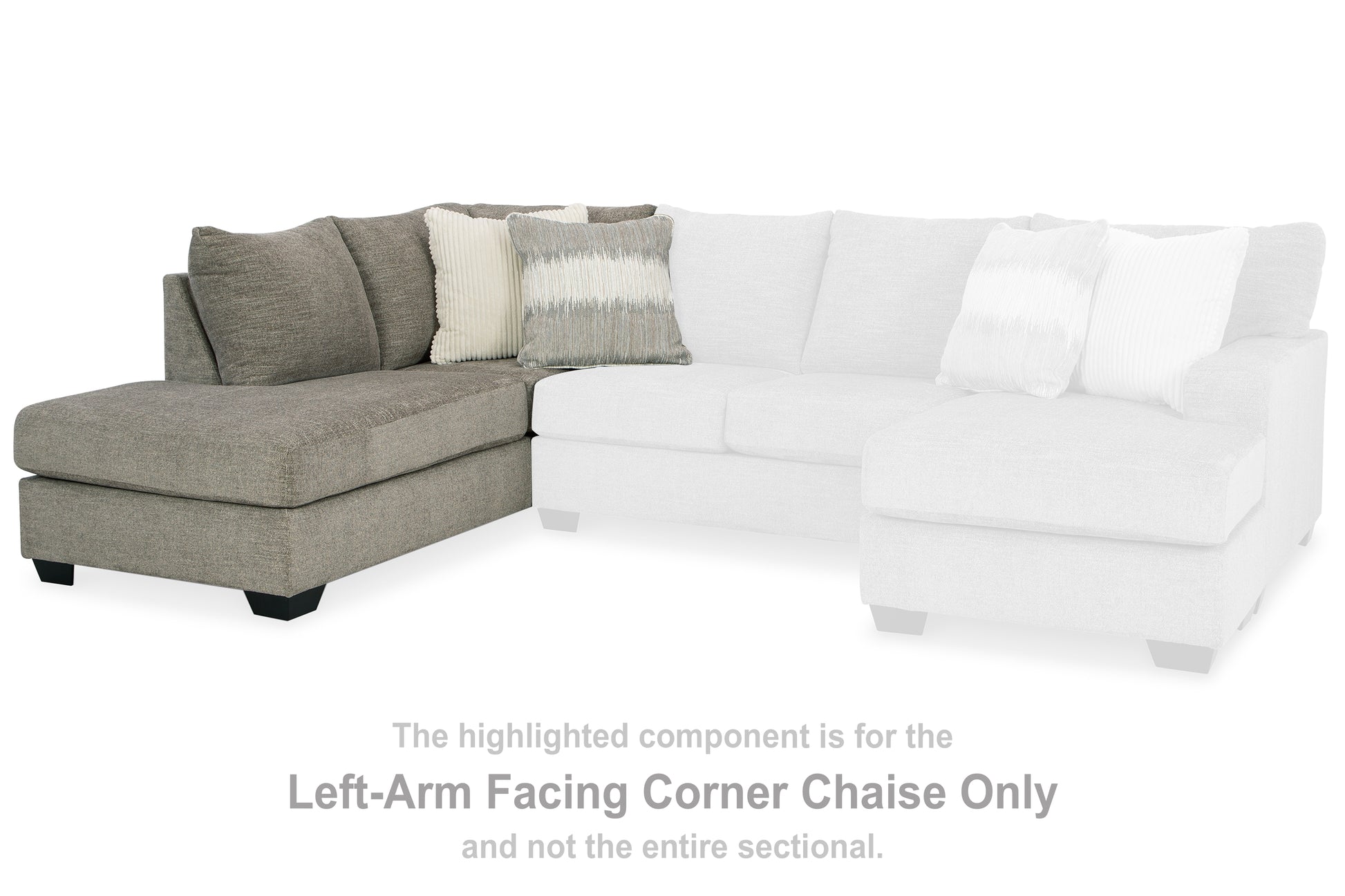 Cape Furniture Outlet - Ashley Furniture - Creswell Sectional - LAF Corner Chaise / Stone - 1530516