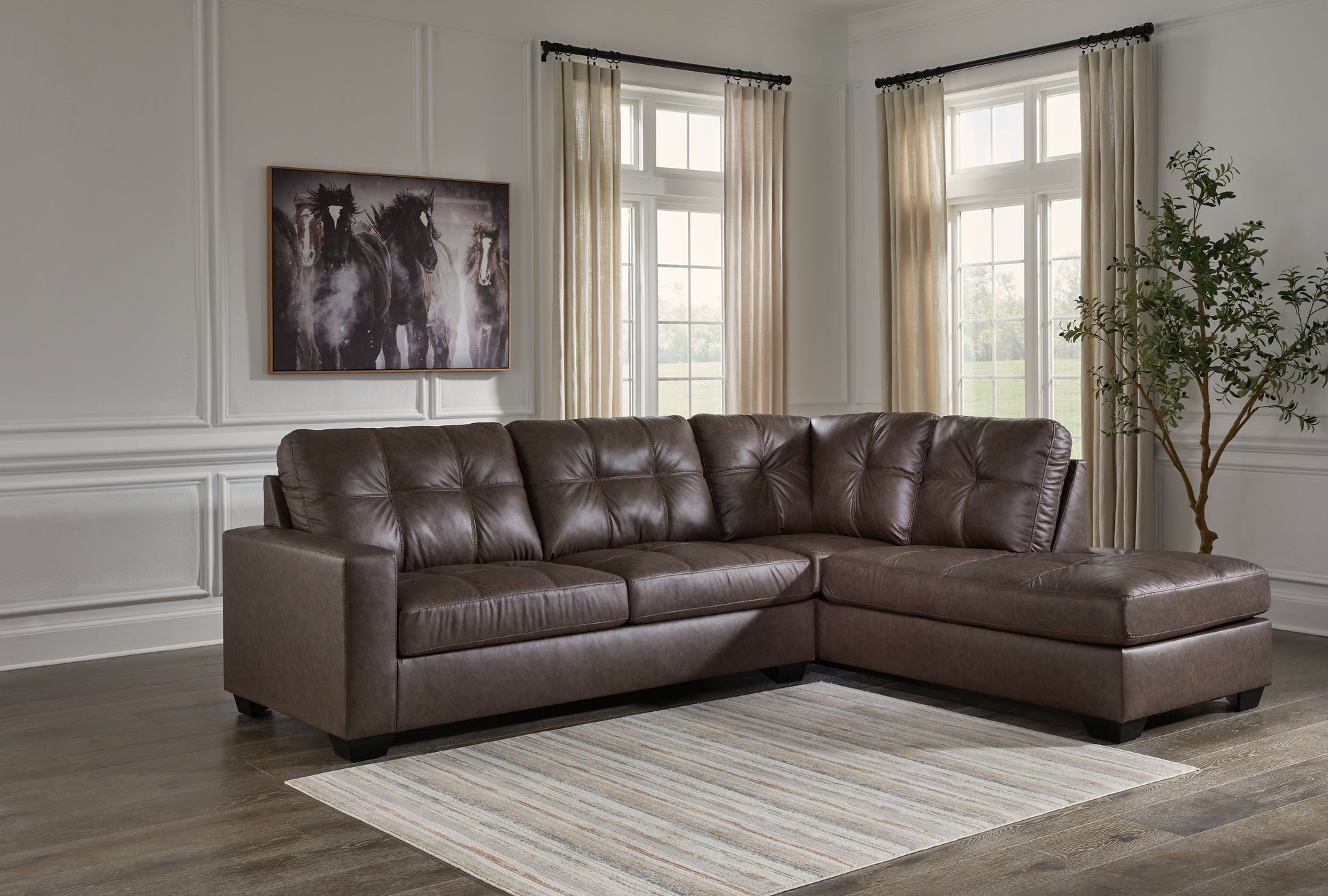 Cape Furniture Outlet - Ashley Furniture - Barlin Mills Sectional - LAF 2-Piece Sectional with Chaise / Umber - 17003S2