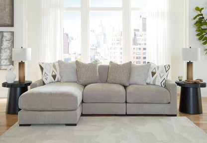 Cape Furniture Outlet - Ashley Furniture - Aslan Court Sectional - RAF 3-Piece Sofa Sectional with Chaise / Pebble - 20305S3