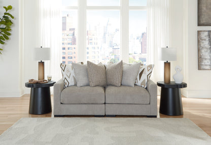 Cape Furniture Outlet - Ashley Furniture - Aslan Court Sectional - RAF 2-Piece Loveseat Sectional / Pebble - 20305S1