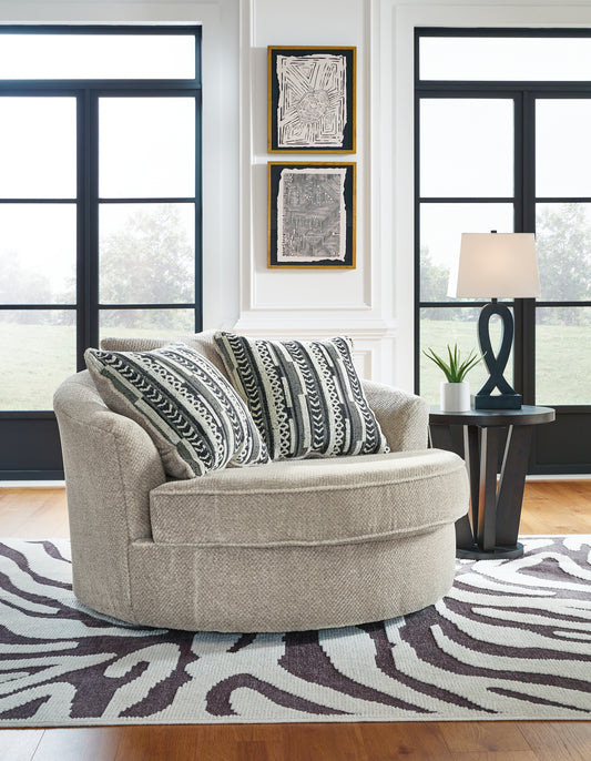 Cape Furniture Outlet - Ashley Furniture - Calnita Living Room - Oversized Swivel Accent Chair / Sisal - 2050221