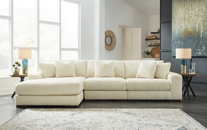 Cape Furniture Outlet - Ashley Furniture - Lindyn Sectional - RAF 3-Piece Sectional with Chaise / Ivory - 21104S13