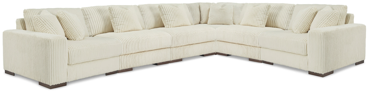 Cape Furniture Outlet - Ashley Furniture - Lindyn Sectional - RAF 6-Piece Sectional / Ivory - 21104S20