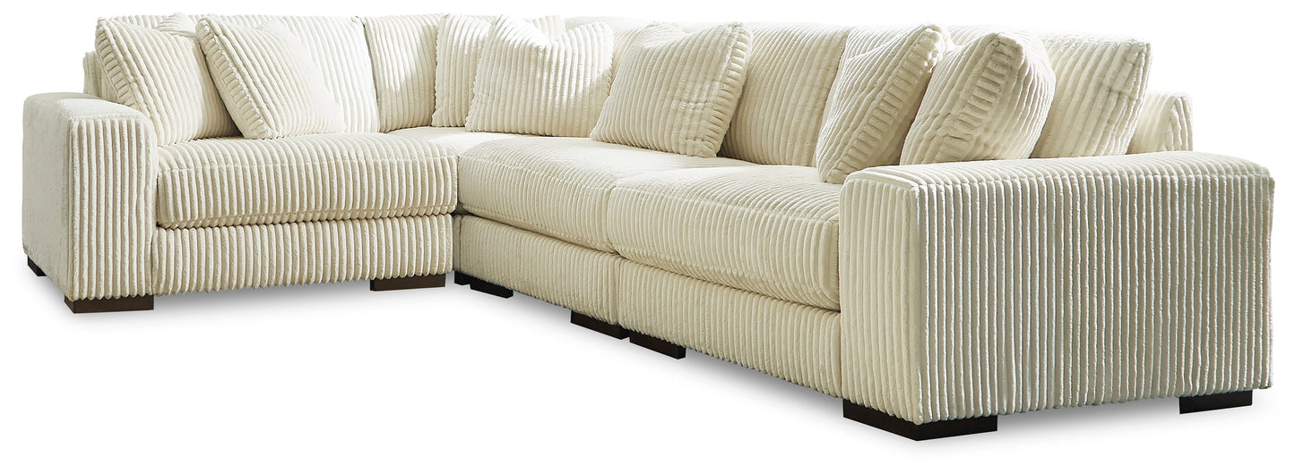 Cape Furniture Outlet - Ashley Furniture - Lindyn Sectional - RAF 4-Piece Sectional / Ivory - 21104S8