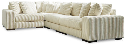 Cape Furniture Outlet - Ashley Furniture - Lindyn Sectional - RAF 4-Piece Sectional / Ivory - 21104S8