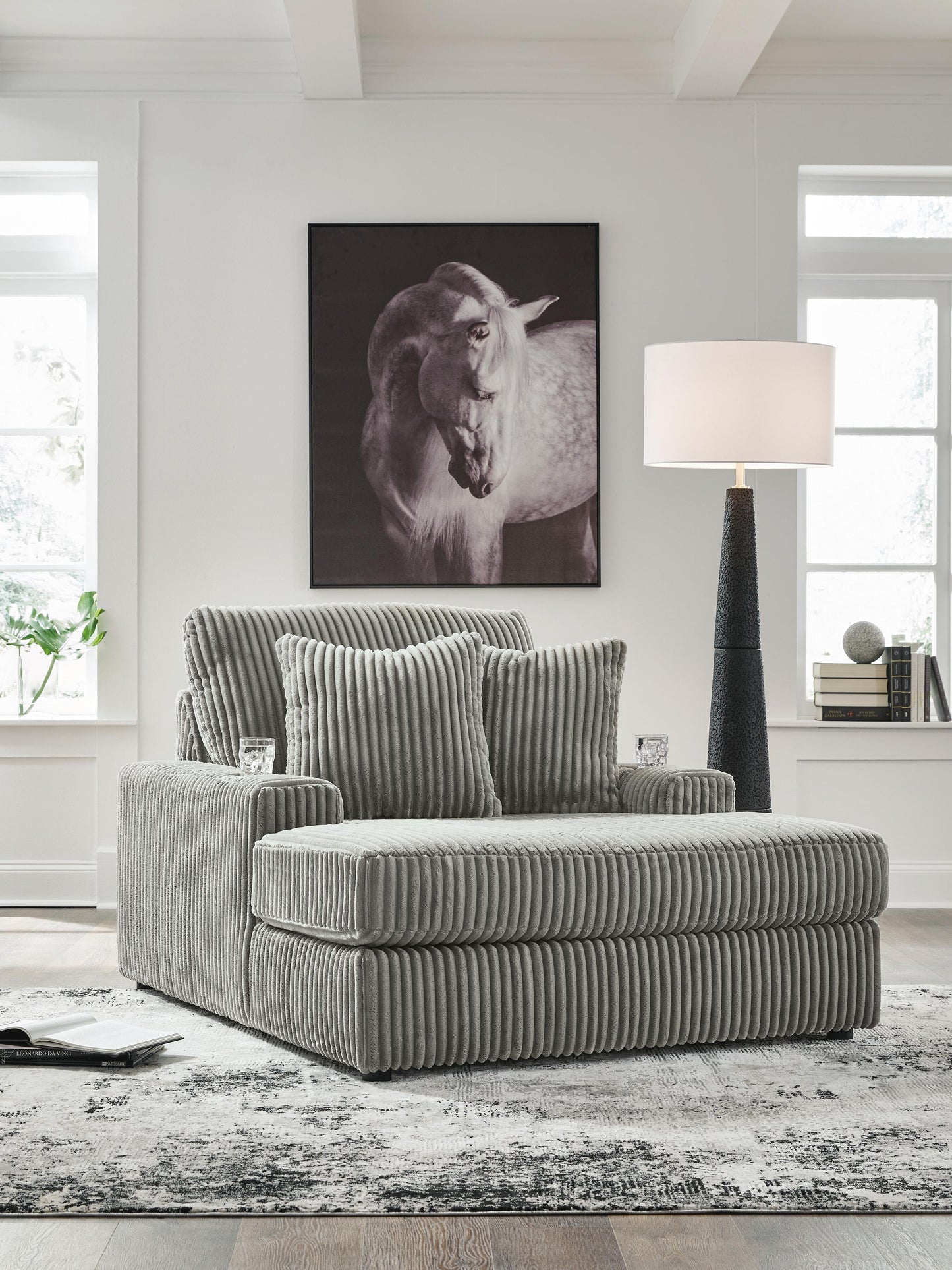 Cape Furniture Outlet - Ashley Furniture - Lindyn Living Room - Chaise / Fog - 2110515
