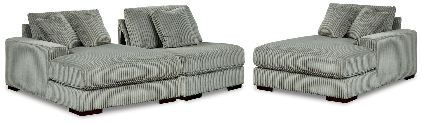Cape Furniture Outlet - Ashley Furniture - Lindyn Sectional - RAF 3-Piece Sectional with Double Chaise / Fog - 21105S18