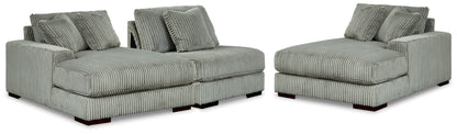 Cape Furniture Outlet - Ashley Furniture - Lindyn Sectional - RAF 3-Piece Sectional with Double Chaise / Fog - 21105S18