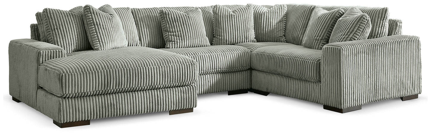 Cape Furniture Outlet - Ashley Furniture - Lindyn Sectional - RAF 4-Piece Sectional with Chaise / Fog - 21105S17