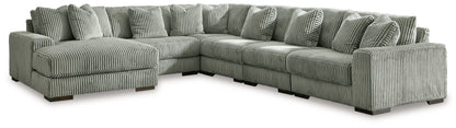 Cape Furniture Outlet - Ashley Furniture - Lindyn Sectional - RAF 6-Piece Sectional with Chaise / Fog - 21105S8