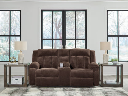Cape Furniture Outlet - Ashley Furniture - Observation Living Room - DBL REC PWR Loveseat w/Console / Chocolate - PC2140696