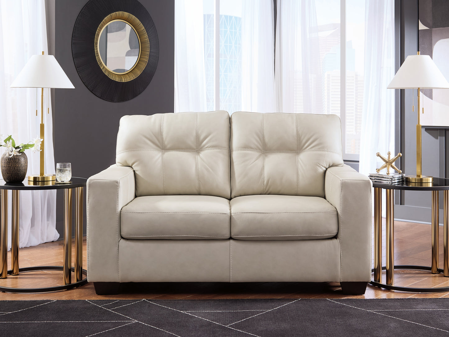 Cape Furniture Outlet - Ashley Furniture - Santorine Living Room - Loveseat / Bone - 2170835