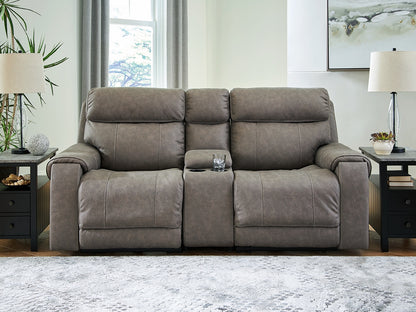 Cape Furniture Outlet - Ashley Furniture - Starbot Sectional - 3-Piece Power Reclining Sectional Loveseat with Console / Fossil - 23501S2