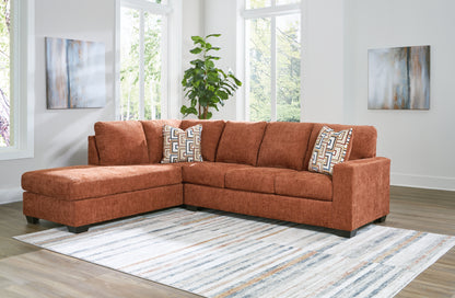 Cape Furniture Outlet - Ashley Furniture - Aviemore Sectional - RAF 2-Piece Sectional with Chaise / Spice - 24304S1