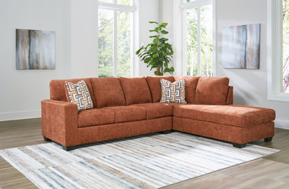 Cape Furniture Outlet - Ashley Furniture - Aviemore Sectional - LAF 2-Piece Sectional with Chaise / Spice - 24304S2