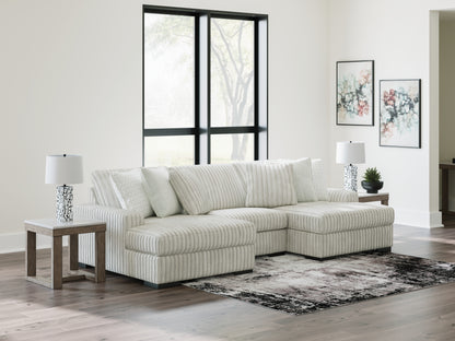 Cape Furniture Outlet - Ashley Furniture - Stupendous Sectional - RAF 3-Piece Sectional with Double Chaise / Alloy - 25903S4