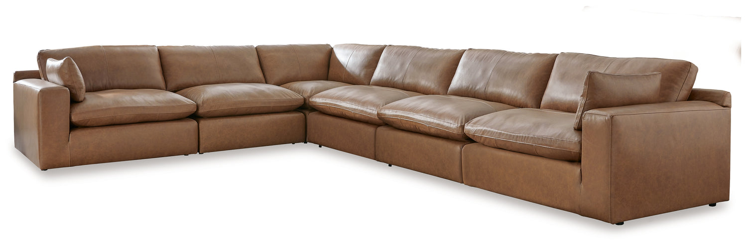 Cape Furniture Outlet - Ashley Furniture - Emilia Sectional - RAF 2-Piece Sectional Loveseat / Caramel - 30901S1