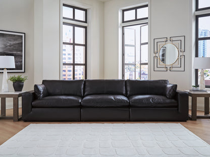 Cape Furniture Outlet - Ashley Furniture - Emilia Sectional - RAF 3-Piece Sectional Sofa / Black - 30902S2