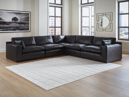 Cape Furniture Outlet - Ashley Furniture - Emilia Sectional - RAF 5-Piece Sectional / Black - 30902S4