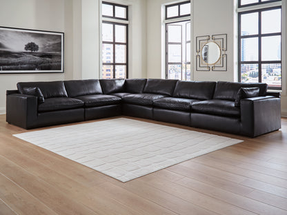 Cape Furniture Outlet - Ashley Furniture - Emilia Sectional - RAF 6-Piece Sectional / Black - 30902S5