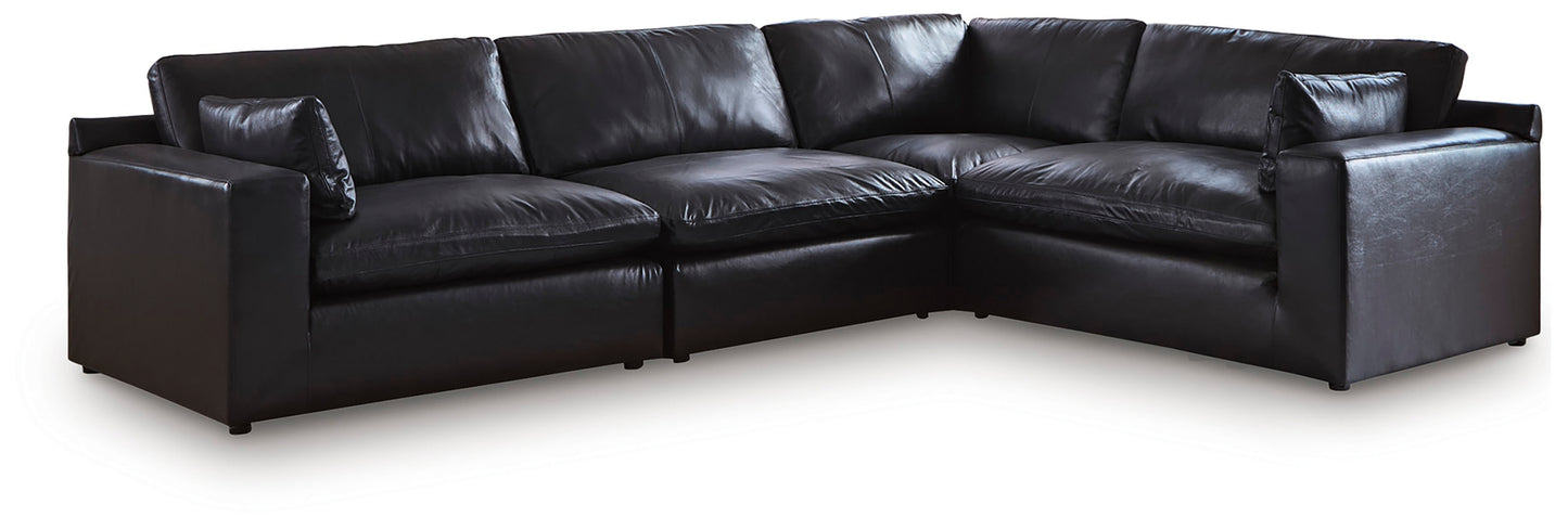 Cape Furniture Outlet - Ashley Furniture - Emilia Sectional - RAF 4-Piece Sectional / Black - 30902S3