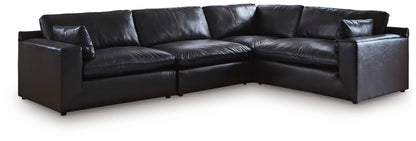 Cape Furniture Outlet - Ashley Furniture - Emilia Sectional - RAF 4-Piece Sectional / Black - 30902S3