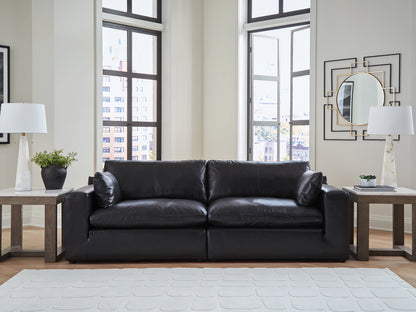 Cape Furniture Outlet - Ashley Furniture - Emilia Sectional - RAF 2-Piece Sectional Loveseat / Black - 30902S1