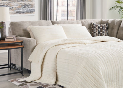 Cape Furniture Outlet - Ashley Furniture - Mahoney Sectional - 2-Piece Sleeper Sectional with Chaise / Pebble - 31004S4