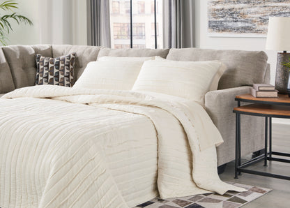 Cape Furniture Outlet - Ashley Furniture - Mahoney Sectional - RAF 2-Piece Sleeper Sectional with Chaise / Pebble - 31004S3