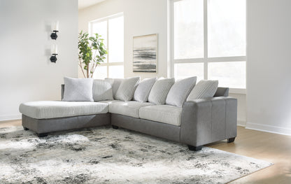 Cape Furniture Outlet - Ashley Furniture - Clairette Court Sectional - RAF 2-Piece Sectional with Chaise / Alloy - 31503S1