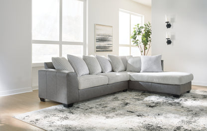 Cape Furniture Outlet - Ashley Furniture - Clairette Court Sectional - LAF 2-Piece Sectional with Chaise / Alloy - 31503S2