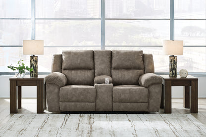Cape Furniture Outlet - Ashley Furniture - Laresview Living Room - DBL Rec Loveseat w/Console / Fossil - 3720394