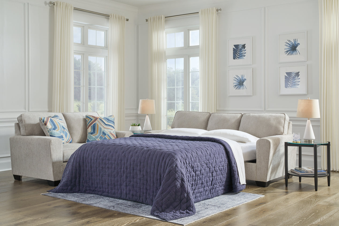 Cape Furniture Outlet - Ashley Furniture - Cashton Living Room - Queen Sofa Sleeper / Ice - 4060639