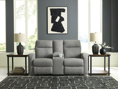 Cape Furniture Outlet - Ashley Furniture - Gauntlet Living Room - DBL Rec Loveseat w/Console / Sterling - PC4220494