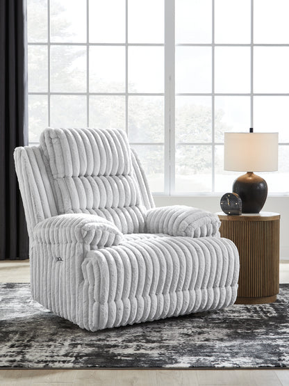 Cape Furniture Outlet - Ashley Furniture - Rhines Falls Living Room - Zero Wall Power Recliner / Alloy - PC4280406