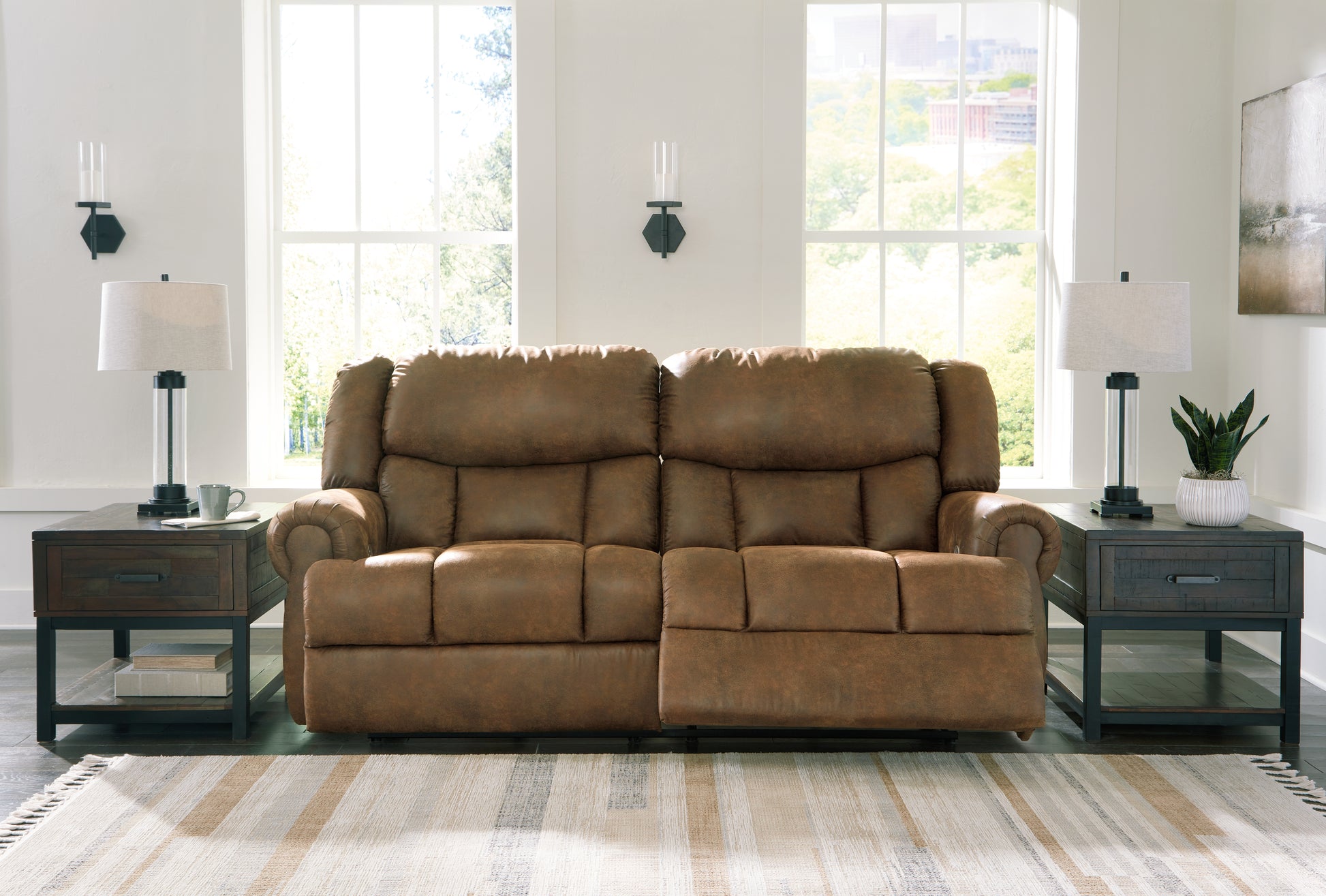 Cape Furniture Outlet - Ashley Furniture - Boothbay Living Room - 2 Seat Reclining Power Sofa / Auburn - 4470447