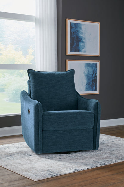 Cape Furniture Outlet - Ashley Furniture - McBurg Living Room - Swivel Power Recliner / Navy - 4480128