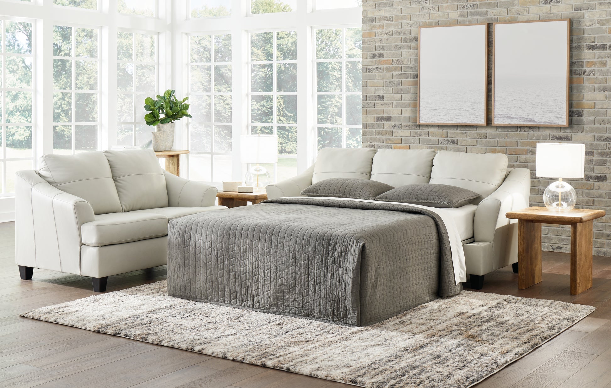 Cape Furniture Outlet - Ashley Furniture - Genoa Living Room - Queen Sofa Sleeper / Coconut - 4770439