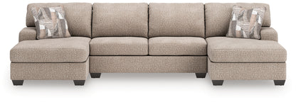 Cape Furniture Outlet - Ashley Furniture - Newellen Sectional - RAF 3-Piece Sectional with Double Chaise / Hemp - 48404S3
