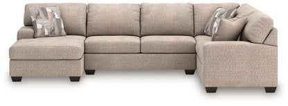 Cape Furniture Outlet - Ashley Furniture - Newellen Sectional - RAF 3-Piece Sleeper Sectional with Chaise / Hemp - 48404S5