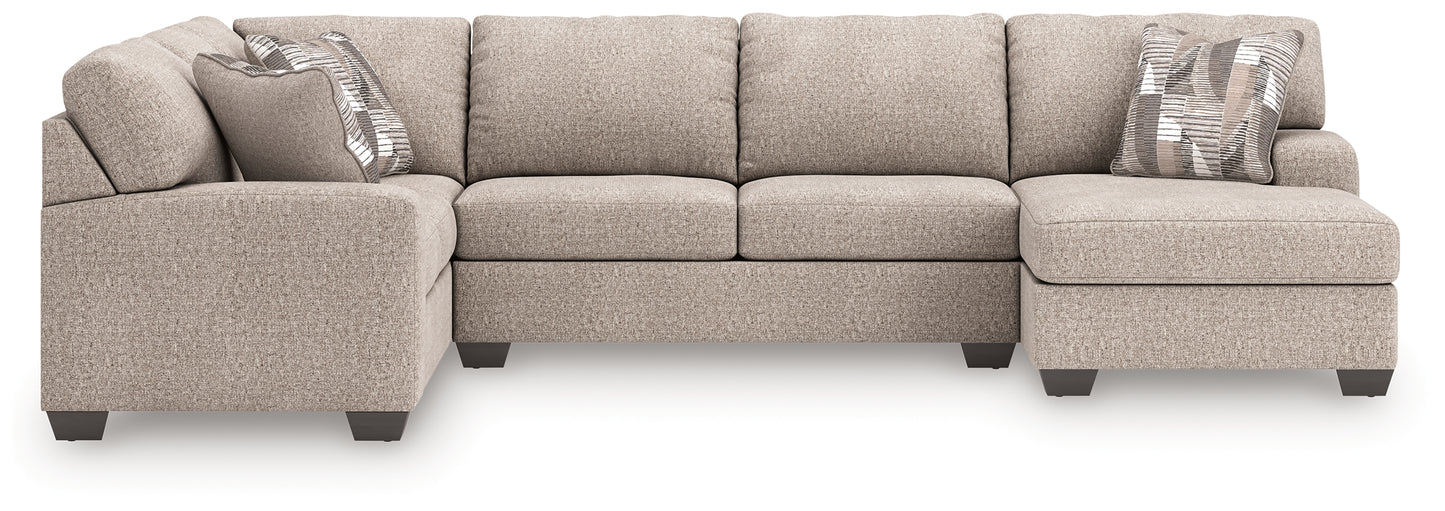 Cape Furniture Outlet - Ashley Furniture - Newellen Sectional - LAF 3-Piece Sleeper Sectional with Chaise / Hemp - 48404S6