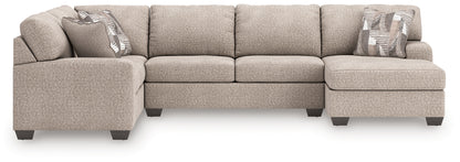 Cape Furniture Outlet - Ashley Furniture - Newellen Sectional - LAF 3-Piece Sleeper Sectional with Chaise / Hemp - 48404S6