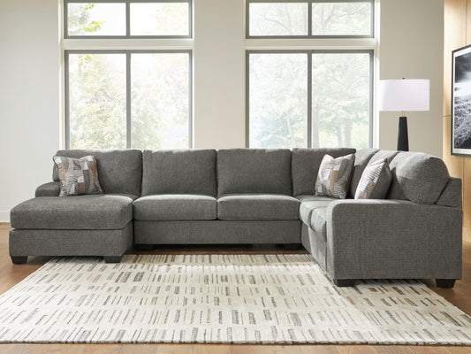 Cape Furniture Outlet - Ashley Furniture - Revenna Sectional - RAF 3-Piece Sectional with Chaise / Greystone - PC48405S1