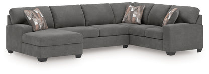 Cape Furniture Outlet - Ashley Furniture - Newellen Sectional - RAF 3-Piece Sleeper Sectional with Chaise / Greystone - 48405S5