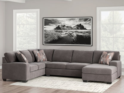 Cape Furniture Outlet - Ashley Furniture - Newellen Sectional - LAF 3-Piece Sectional with Chaise / Greystone - 48405S2